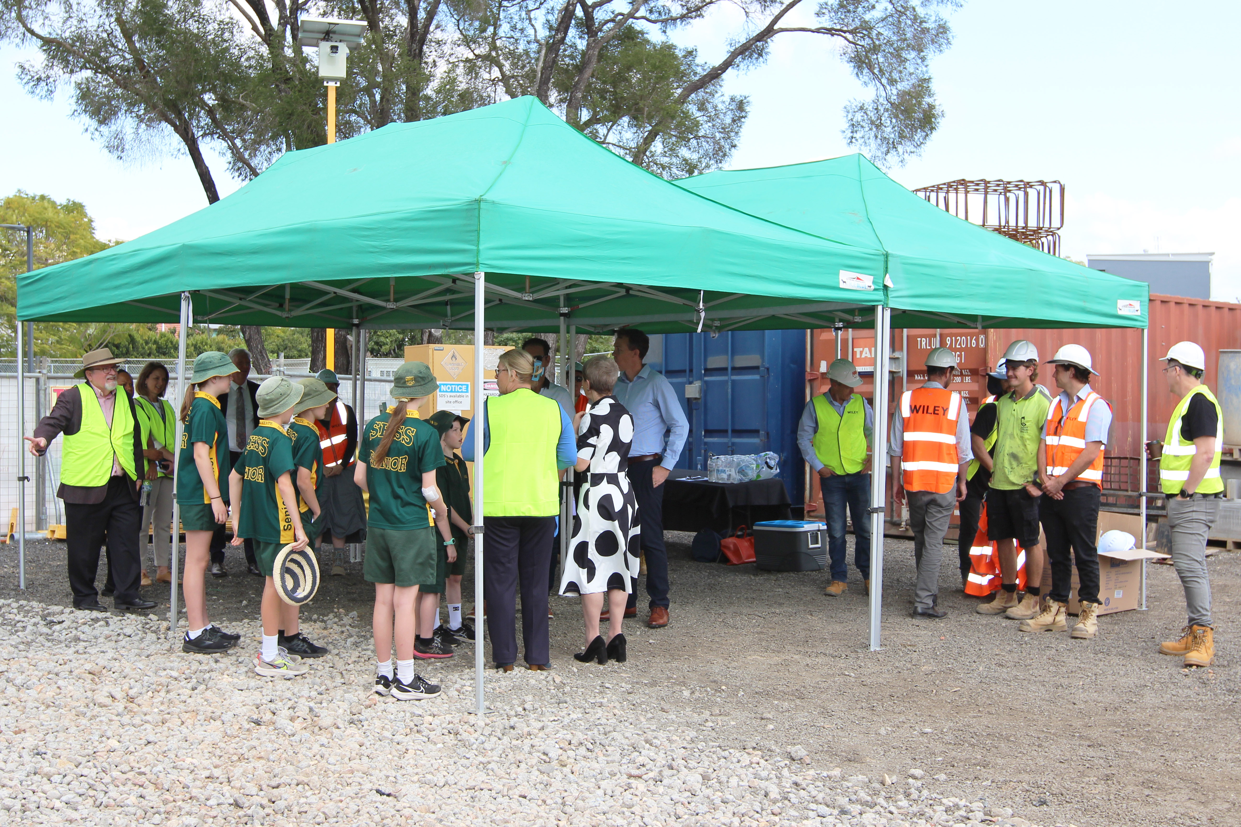 Crowd gathered for the sod turning ceremony at Seven Hills State School